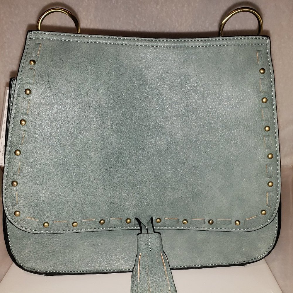 Jen & Co Teal Crossbody Saddle Bag w/ Tassel